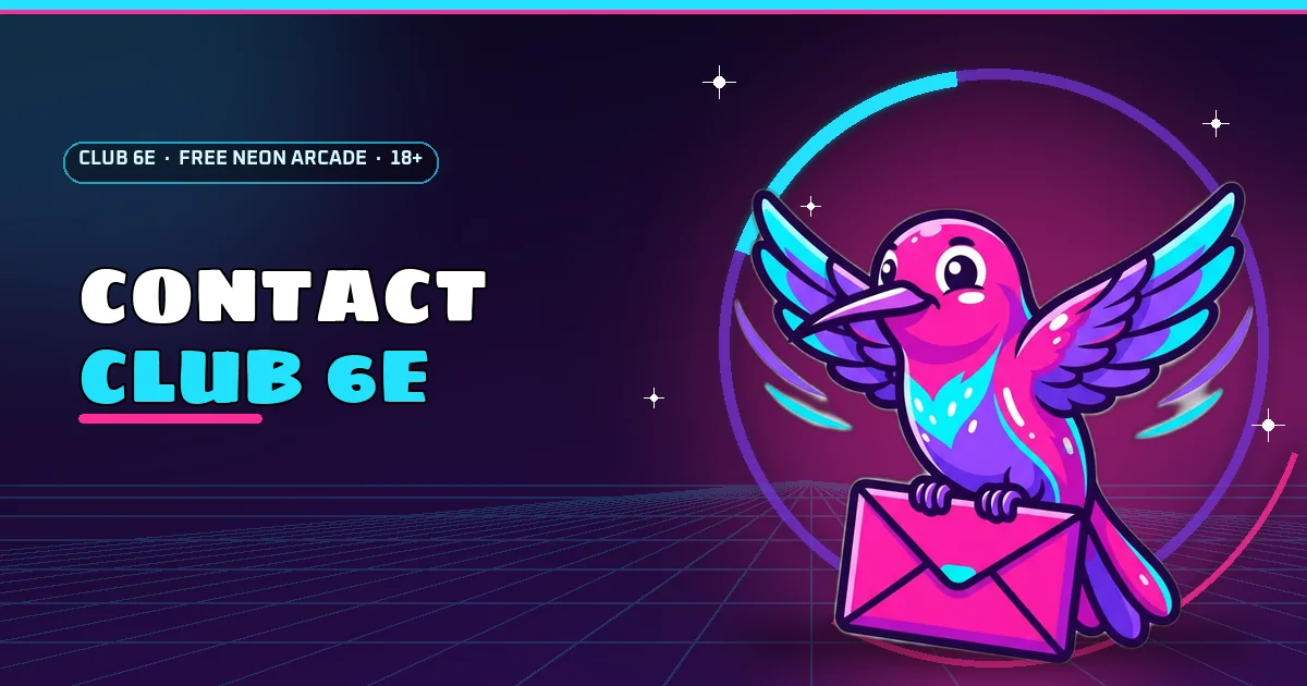 Hummingbird carrying an envelope for the Contact Club 6E page