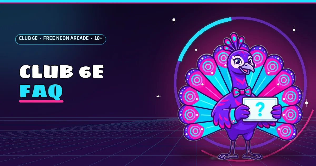 Peacock with fanned feathers for the Club 6E FAQ